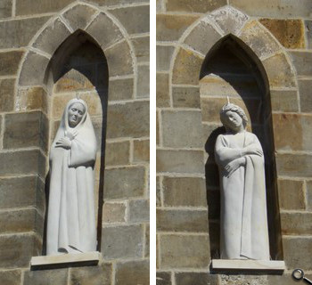 Hl. Maria und hl. Johannes unter dem Kreuz, Sandstein, Robert Stieve 2008 - Bild gross anzeigen